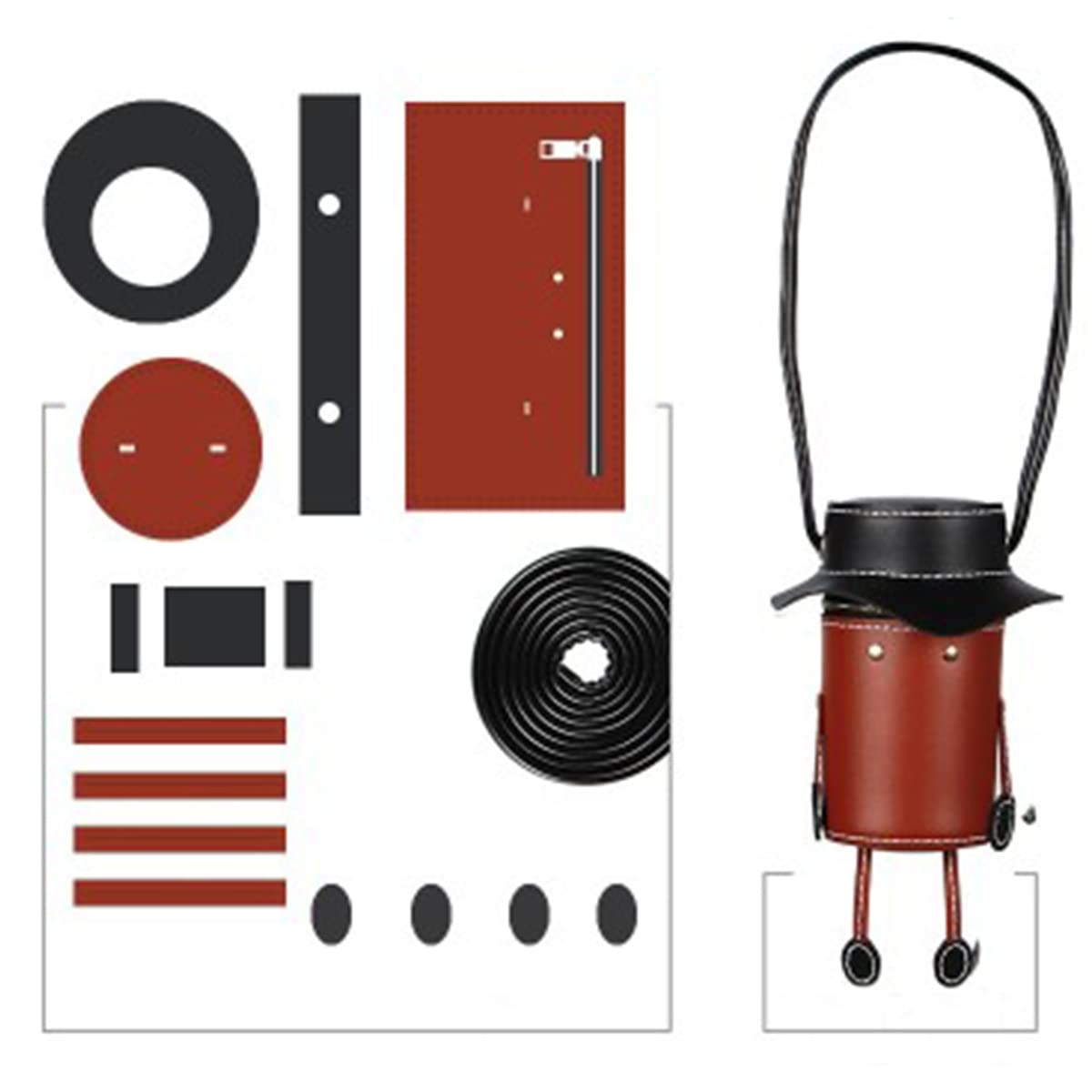 Сумка ручной работы Набор для самостоятельной работы Набор для самостоятельной работы Сумка для куклы, шляпа, чехол для аксессуаров Набор для самостоятельной работы, коричневый