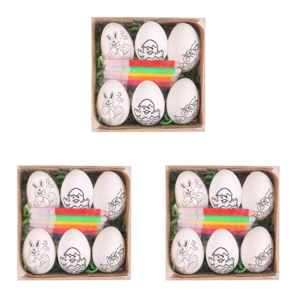 Набор для самостоятельной росписи пасхальных яиц из пенопласта Набор для самостоятельной росписи пасхальных яиц (белый кролик)