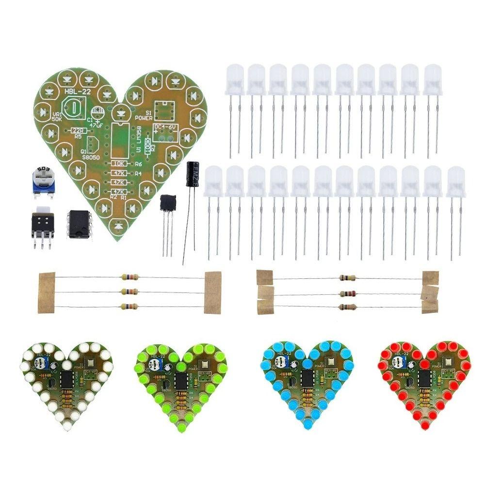 Светодиодная лампа в форме сердца, набор для самостоятельной сборки, электронный набор для самостоятельной сборки, светодиодный комплект для дыхания, набор для самостоятельной сборки