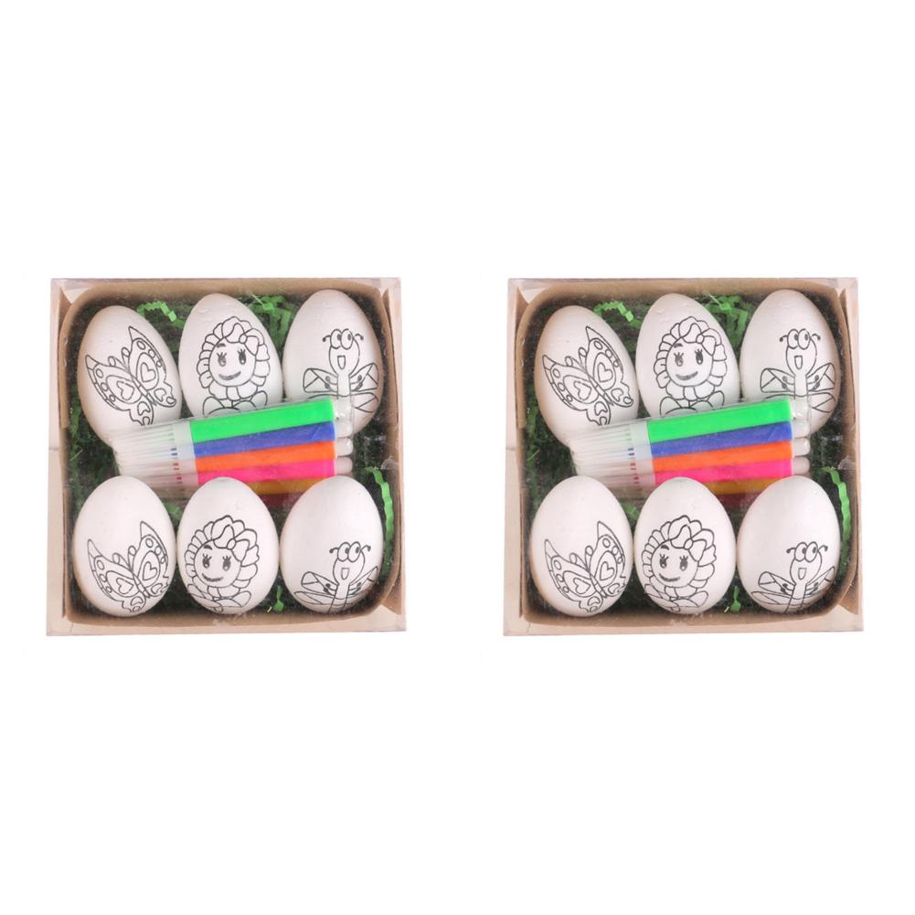 Набор для самостоятельной росписи пасхальных яиц из пенопласта Набор для самостоятельной росписи пасхальных яиц (Белая бабочка)