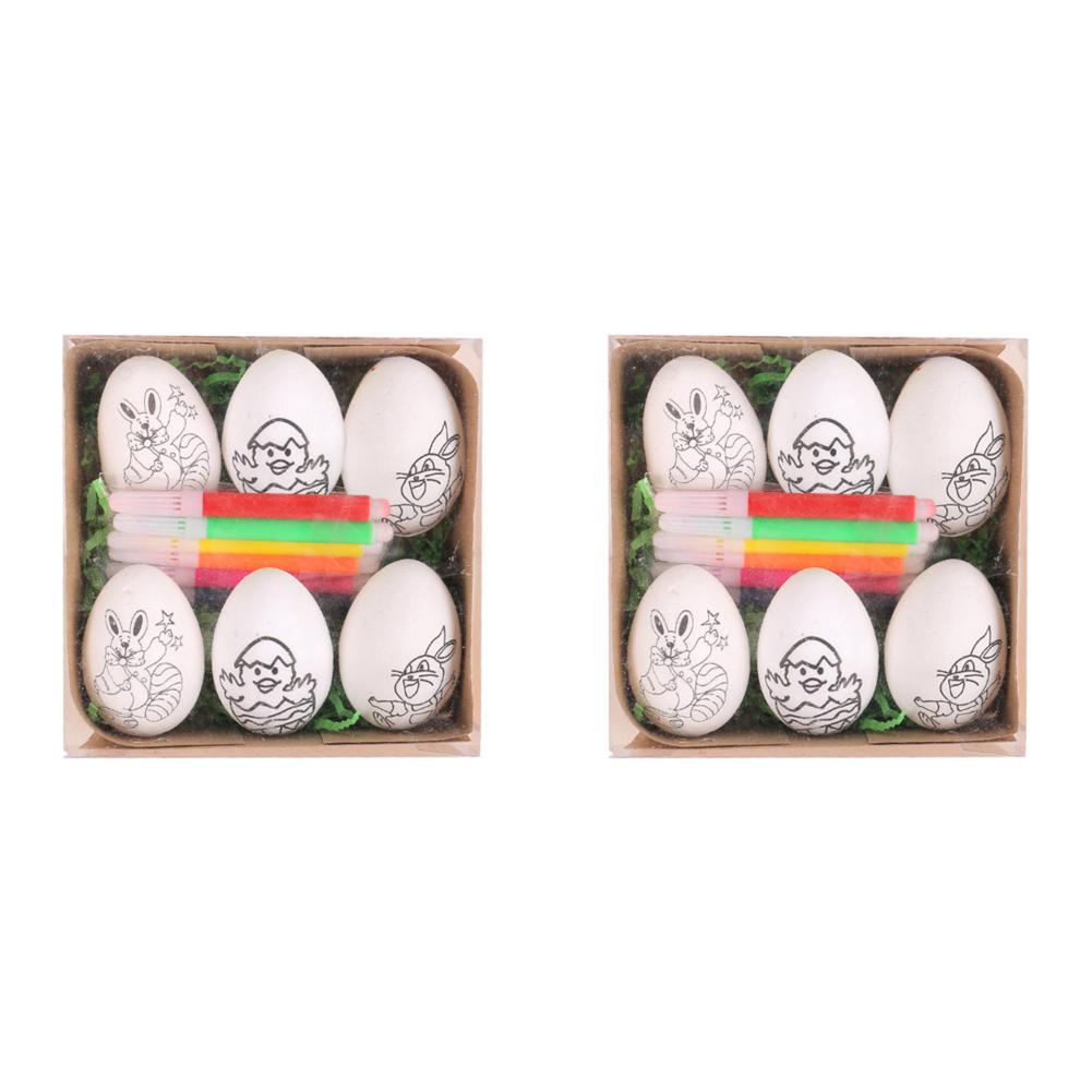 Набор для самостоятельной росписи пасхальных яиц из пенопласта Набор для самостоятельной росписи пасхальных яиц (белый кролик)