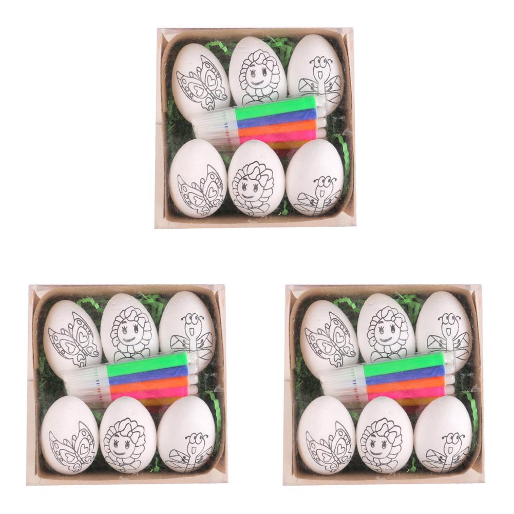 Набор для самостоятельной росписи пасхальных яиц из пенопласта Набор для самостоятельной росписи пасхальных яиц (Белая бабочка)